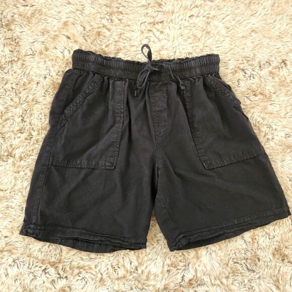 Gloria Vanderbilt 100% Cotton Elastic Waist 6 1/2" Seam Black Shorts Size Small - Picture 1 of 9